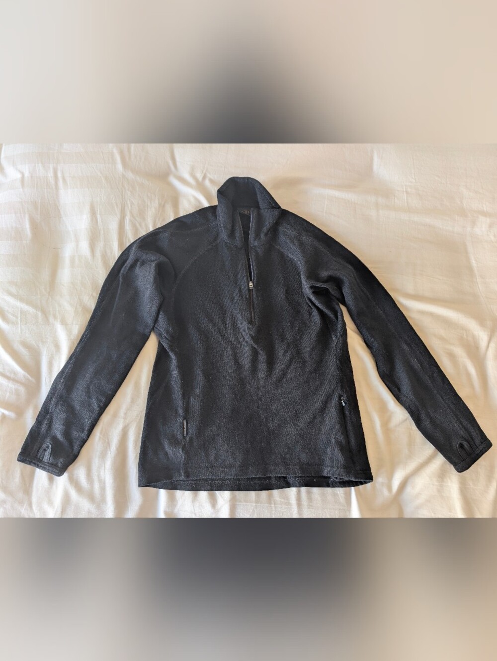 Icebreaker Women's Merino Wool Black Quarter Zip 320 Base Layer Pullover XS
